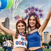 Diadema Día Nacional de EE. UU. Diadema con Bandera de EE. UU. y Cabeza de Águila Decoraciones del Día de la Independencia Fiesta para Adultos y Niños Tocado de Tiras de Colores
