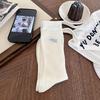 Meias novas de primavera e verão meias finas de cano alto femininas absorventes de suor respiráveis bordado ins estilo ovo ballet meias amontoadas para mulheres