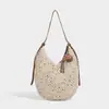 Bolsa Tejida con Cuerda de Cera Calada Bolsa Tote de Gran Capacidad Bolsa de Playa para Vacaciones en la Costa Bolso de Hombro Bolso de Axila Mujer Verano