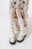 Calcetines de Punto con Rayas Verticales de Campana Cálidos para Otoño e Invierno, Calcetines JK para Pantorrilla de Color Sólido, Rodilleras Adelgazantes de Tubo Largo, Calcetines Holgados para Mujer
