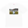 Camiseta Unisex de Manga Corta Supreme Trendy Streetwear Milán Algodón Puro Peso Pesado Clásica Suelta Versátil con Letras