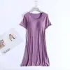 Camisón de modal con almohadilla en el pecho para mujer, fino, con volantes, de manga corta, pijama, ropa para casa, se puede usar como vestido para salir, mujer