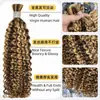 Extensiones de Cabello Europeas y Americanas con Cabello Humano Largo y Rizado, Adecuadas para Permanentes y Teñido, Extensiones Completas de Cabello Humano Real en Varios Colores