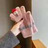Guantes de Invierno para Mujer, Lindos, de Muñeco de Nieve, Tejidos, para Pantalla Táctil, Engrosados, Cálidos, para Ciclismo, de Cinco Dedos, Resistentes al Viento y al Frío