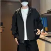 Jaqueta piloto Harrington estilo americano, corte justo, coleção de primavera, gola alta masculina, à prova de vento e à prova d'água, peça externa casual para homens e mulheres