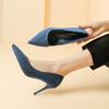 Zapatos de Tacón Alto para Mujer 2025 Otoño Nuevos Zapatos para Mujer Tacón de Aguja Punta Fina Francesa Planos Profesionales Elegantes Versátiles Zapatos de Trabajo