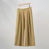 Pantalones de traje para mujer color caqui estilo 'old money', estilo fino de otoño, con caída, de alta gama, de cintura alta, pierna ancha, pantalones largos casuales para mujer
