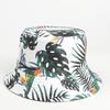 Chapéu de Pescador Colorido Tie-Dye Europeu e Americano Dupla Face para Mulheres Chapéu de Bacia Estampado Graffiti de Folha de Verão Chapéu de Sol Casual Chapéu de Sol