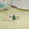 Anillo de calabaza de plata de ley s925 con incrustaciones de jade calidad A, anillo abierto simple de moda para mujer, combina con todo