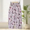 Pantalones Cortos Estampados de Algodón y Lino para Mujeres de Mediana Edad y Mayores, Pantalones Florales Finos de Verano para Abuela, Pantalones Cortos Casuales para Mamá