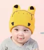 Chapéu quente de outono e inverno orelhas de desenho animado infantis chapéu de tricô que vira chapéu pullover de bebê chapéu de lã de bebê atacado