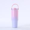 Celebridad de Internet 30 Acero Inoxidable Taza para Coche Color Degradado Taza Térmica Portátil para Exteriores Taza con Popote Portátil Regalo de Vacaciones