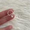 Brincos Argola com Pingente de Estrela em Prata S925, Estilo Coreano, Luxo Leve, Elegantes, Sensação de Alto Padrão, Brincos Simples e Modernos para Outono e Inverno