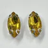 Garra de Broca Marquise com Fundo Prata 6*12mm, Broca de Garra D Acrílica Costurada à Mão, Acessórios para Roupas, Sapatos e Bolsas Feitos à Mão para DIY, Decorações