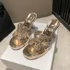 Sandalias Únicas de Tacón Grueso de Cristal para Mujer Verano 2025 Nueva Moda Versátiles Cómodas Sandalias de Tacón Alto Abiertas sin Cierre para Mujer