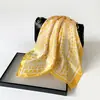 Bufanda Nueva de Estilo Seda Sintética con Lunares de Calabaza, Chal de Alta Gama, Bufanda para el Cuello con Protección Solar, Pañuelo Cuadrado Pequeño, Pañuelo para la Cabeza, Bufanda para Mujer