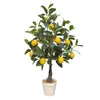 Árbol de Limón Artificial con Cascabeles Colgantes, Gran Adorno Decorativo de Pie para Sala de Estar y Casa de Huéspedes, Decoración Bonsái Estilo Nórdico