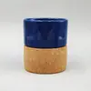 Caneca de Cerâmica para Presente de Comércio Exterior Sem Alça com Base de Cortiça, Caneca para Publicidade Comercial com Logo Impresso, Copo de Água para Feriados para Exportação