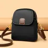 Bolso de Piel de Vaca de Primera Capa para Mujer Bolso para Teléfono Móvil Bolso Cruzado de Cuero Genuino para Mujer 2023 Nuevo Moda Multicompartimento Bolso Pequeño de Hombro Único Moderno