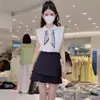 Falda Midi con Dobladillo Fruncido para Mujer, Primavera y Otoño, Petite de Cintura Alta Adelgazante Casual Versátil Anti-Exposición Falda Corta Bodycon de Línea A