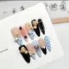 Gelo de Verão Doce e Fresco Estilo Ins Clareamento Alta Qualidade Desenho Animado Feito à Mão Unhas Usáveis Graffiti Nail Art Estudante