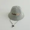 Nuevo Oso de la Suerte Europeo y Americano Sombrero de Pescador para Niños Sombrero de Sol Dulce para Niños Sombrero para Bebé al Aire Libre Transfronterizo