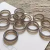 Anillo Fino de Ágata Calcedonia Blanco Hielo, Anillos de Ágata Jade para Pareja Unisex, Anillos para Dedos, Anillos de Cola al por Mayor