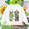 Plantas vs. Ropa Periférica de Zombies Caricatura Pistaplantas Sudadera Infantil Sudadera de Manga Larga Otoño/Invierno Top para Niños
