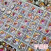 Joias para Nail Art Quadradas Grossas de Canto Reto, Diamante Colorido Multifacetado Brilhante com Fundo Pontiagudo, Acessórios de Unha de Diamante Quadrado Grande de 10mm