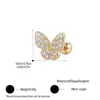 Aretes de Acero Inoxidable con Patrón de Tornillo de Mariposa Temperamento Sencillo Bola Retorcida Aretes Pequeños para Cartílago de la Oreja Joyería Coreana Aretes