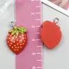 DIY Resina Realista 3D Fruta Banana Morango Maçã Pingente Pulseira Colar Doce Charme Joias Acessórios