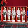 En Stock Madera 13cm Cascanueces Adorno Regalo de Navidad, Marioneta Soldado Cascanueces Pintado, Venta Caliente Transfronteriza
