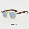 Gafas Redondas con Marco Champagne Tachonado Retro para Mujeres y Hombres, Gafas de Sol de Calle de Moda Hip-Hop, Monturas Transfronterizas de Moda