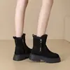 Botas de nieve de felpa estilo noreste, piel suave para mujer, nueva colección de invierno 2026, engrosadas con acolchado extra, forradas de felpa, con plataforma para aumentar altura y cálidas botas Martin