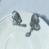 Pendientes de mariposa con circonita micro incrustada, forma de gota de agua, diamantes en las alas de mariposa, versátiles, elegantes, sencillos, combinan con todo, para mujer.