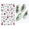Pegatinas Transfronterizas para Uñas Estilo Ins Chino Hoja de Bambú Flor de Línea Adhesivo Posterior Pegatinas para Uñas al por Mayor Uña