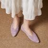 Zapatos de Boca Baja para Mujer Verano 2025 Nuevo Cuero Genuino Verde Arroz Cuero Suave Elegantes Puntiagudos Hada Francesas Zapatos Planos para Mujer