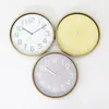 Relógio Digital Grande Silencioso de 28cm com Segundos de Varredura Pontual, Relógio de Parede com Textura de Madeira, Relógio Redondo Elegante e Simples para Casa, Relógio de Quartzo