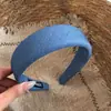 Diadema sencilla retro estilo coreano de mezclilla sintética, versátil y elegante, diadema de copa alta para salidas diarias, accesorio para el cabello