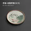 Ver posavasos de cerámica pintado a mano Dehua juego de té kung fu pieza de almohadilla aislante para taza de té portavasos de té accesorios para ceremonia del té retro