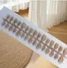 30 Piezas de Uñas Portátiles Prefabricadas Hechas a Mano, Elementos de Lazo de Puntos, Uñas Cortas Doradas Ojo de Gato, Parches de Manicura Ojo de Gato
