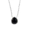 Collar Colgante Original Nuevo de Ágata Negra para Mujer Cadena de Cuentas Redondas de Plata 925 Cadena para Clavícula de Temperamento de Nicho Venta al por Mayor