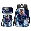 Mochila con Estampado Nuevo de Estrella de Fútbol 2024, Lonchera, Estuche para Lápices, Set de Tres Piezas, Mini Portátil, Moderno