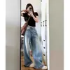 Jeans Rectos Talla Grande para Mujer Primavera y Verano 2025 Nuevo para Gorditas Figura de Pera Pierna Ancha Sueltos Estilizados Cintura Alta