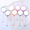 Espejo Pequeño de Cuentas DIY Casual Lindo Mini Portátil Espejo de Alta Definición Espejo de Mano Espejo con Mango Listo para Enviar