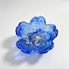 Prato Pequeno de Vidro Martelado Estilo Japonês Flor de Cerejeira Criativo Rosa Doméstico Molheira para Tempero Prato para Molho de Soja Tigela Jogo de Talheres