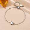 Pulsera de Acero de Titanio con Galvanizado al Vacío Mariposa Simple Moda Versátil Joyería de Acero Inoxidable de Gama Alta Estilo Japonés y Coreano para Mujeres