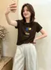 Camiseta de algodón acanalado de trece filas, fuente física, para mujer, directo de fábrica, top de manga corta ajustado, suministro exclusivo segunda tanda de verano