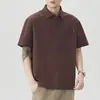 Moda de Verano para Hombres 2026: Camisa Polo de Manga Corta con Diseño de Cuello Campana para Ropa de Verano para Hombre