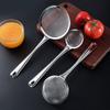 Colander aço inoxidável doméstico suco de leite de soja filtro tela de malha colher de filtro de cozinha doméstica colher colher de pesca barreira de óleo grande coador